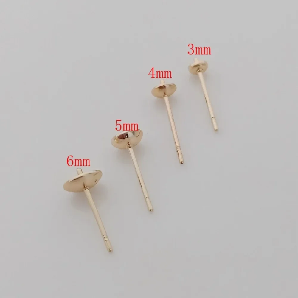 14K Gold-plated Bead Accessories, Half-hole Pasted Ear Studs, Pearl Ear Needles, and Earrings Are All Handmade Diy Accessories