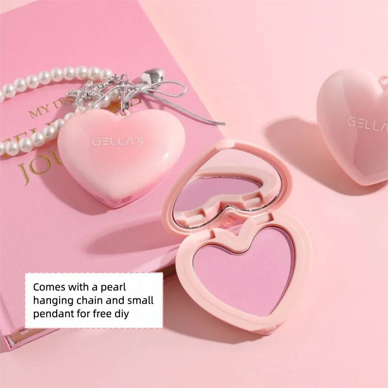 

Gellas Heart-shaped Blush - Korean-style, Atmospheric, Single-color Matte Blush Low Saturation And Volumizing Effect, Comes With