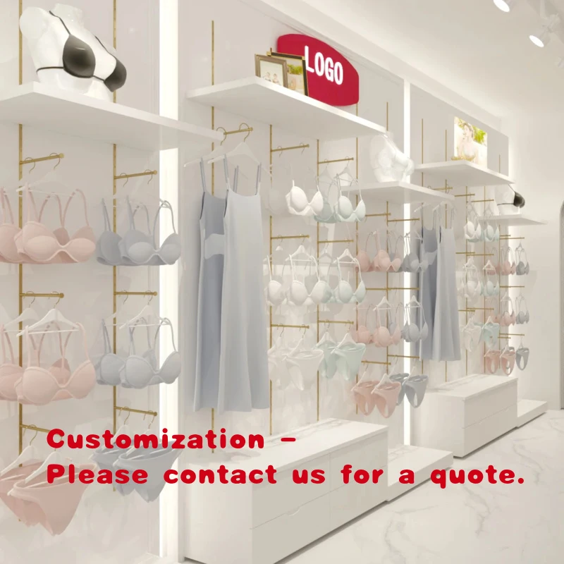 

custom.Customized Golden Wall Display Rack Underwear Bra Retail Clothing Store Lingerie Swimwear Display Cabinet Stand Shel