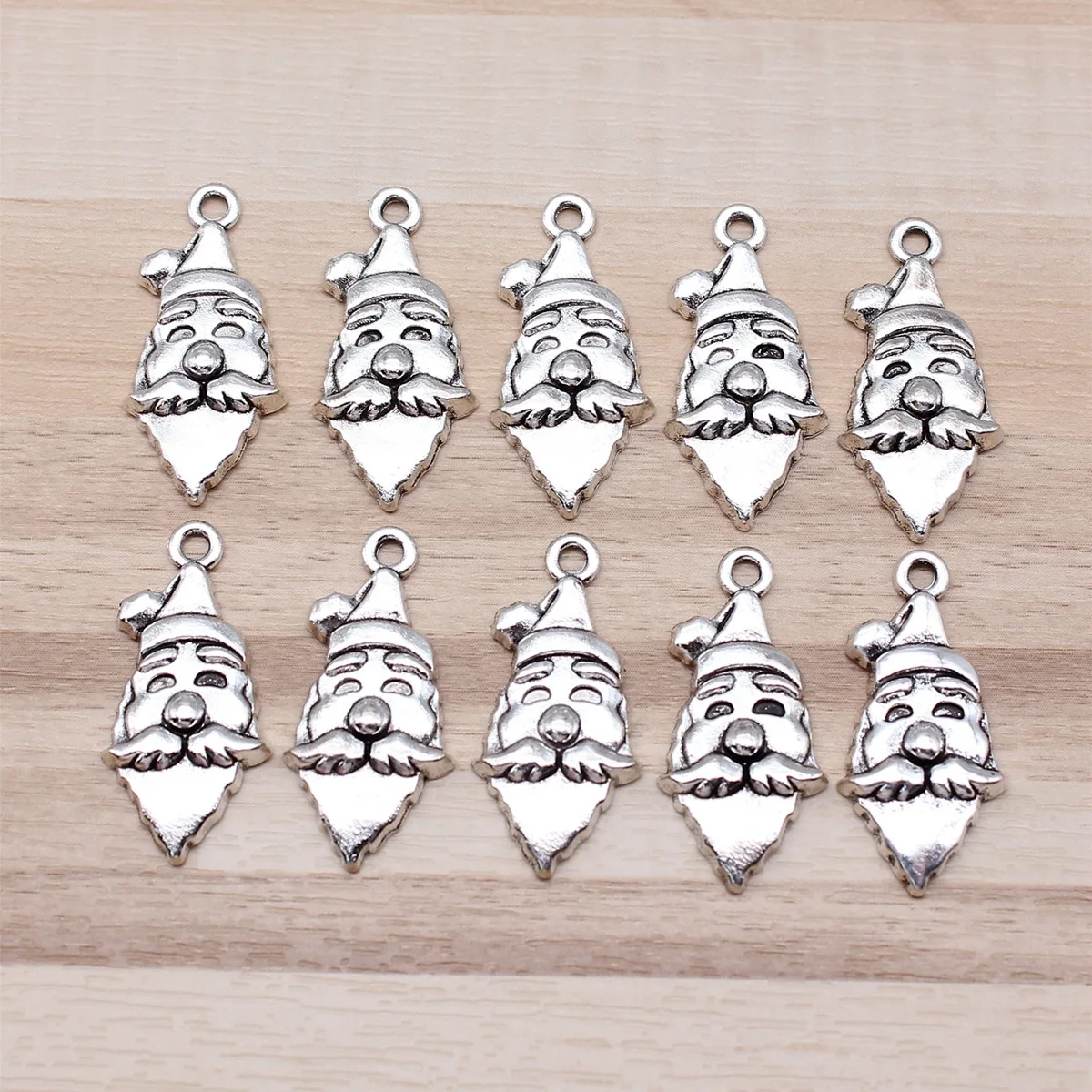 IFOCUS 10 шт./лот подвески Санта-Клауса для самостоятельного изготовления ювелирных изделий из цинкового сплава 27x13 мм/1,06x0,51 дюйма