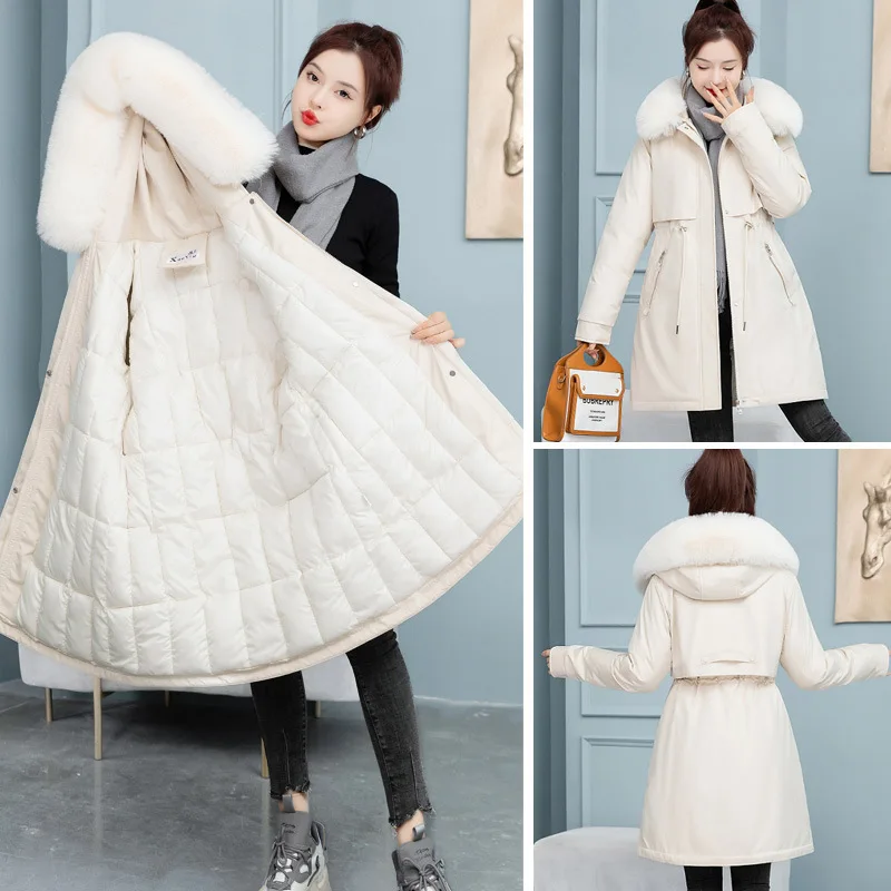 

High Quality Women Winter Thick Warm Cotton Jacket Women Parkas Thickened Waist Long Women's Hooded Outwear Jacket Autumn Coats