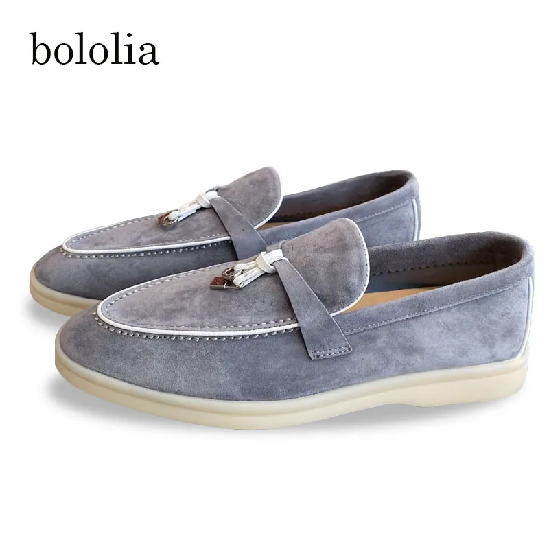 

BOLOLIA High Quality Loafers Soft Couple Casual Shoes Multi Color Genuine Leather Flat Shoes Luxurious Design