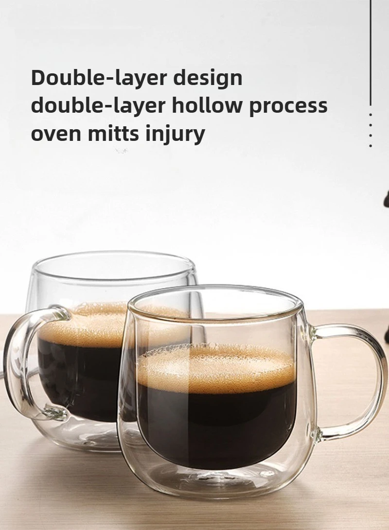 

Insulated Double-layer Transparent Glass Cup, Household Outdoor Heat-resistant Water Cup, Heat-resistant Coffee Cup