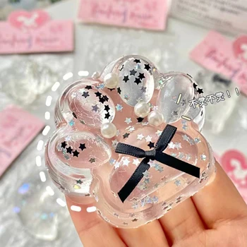 Jouets mentaires oriels créatifs TPR pour enfants, nœud noir transparent, patte de chat, rebond lent, jouets à presser, dessin animé, griffe de chat, pincement collant, cadeaux