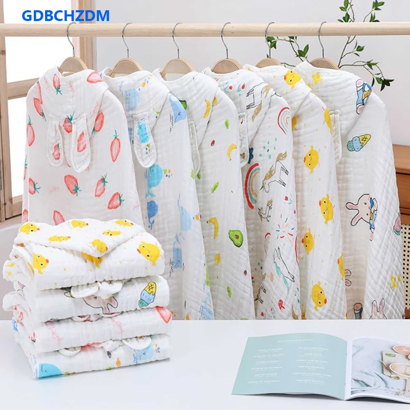 

Baby Bath Towel Boy Girl 100% Cotton Baby Towel Hooded Blanket For Newborn Baby Bathrobe 6 Layers Gauze Washcloth Infant Swaddle