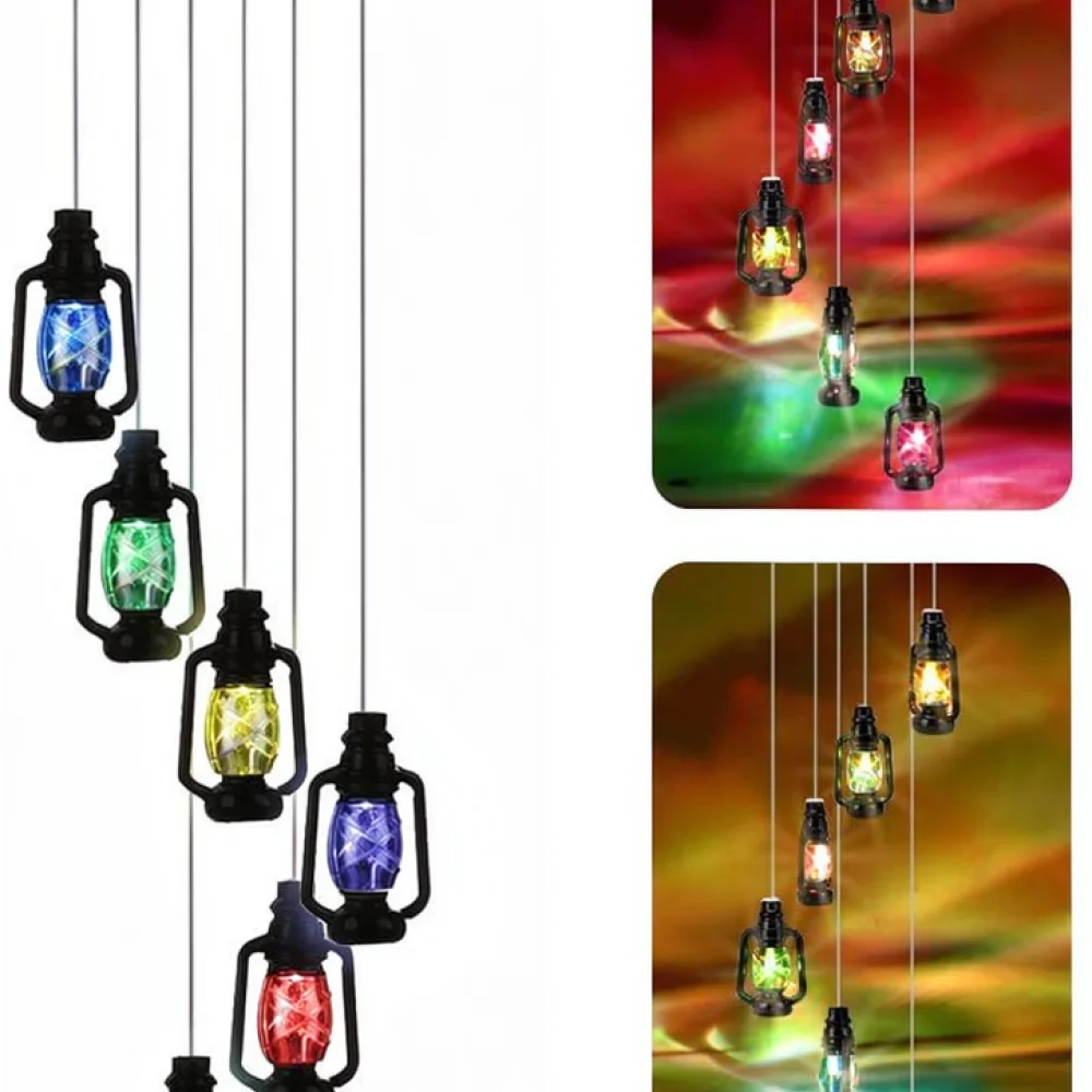 LED Solar Wind Chime Light Waterproof Outdoor Hanging Ornament Garden Yard Decor Patio Ornament Atmosphere Lighting Lamp