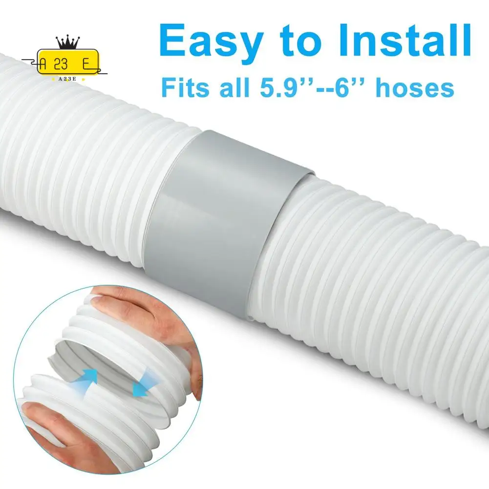 A23E-Portable Air Conditioner Exhaust Hose Coupler 5.9 Inch AC Exhaust Hose Connector Extender AC Hose Coupling Extension