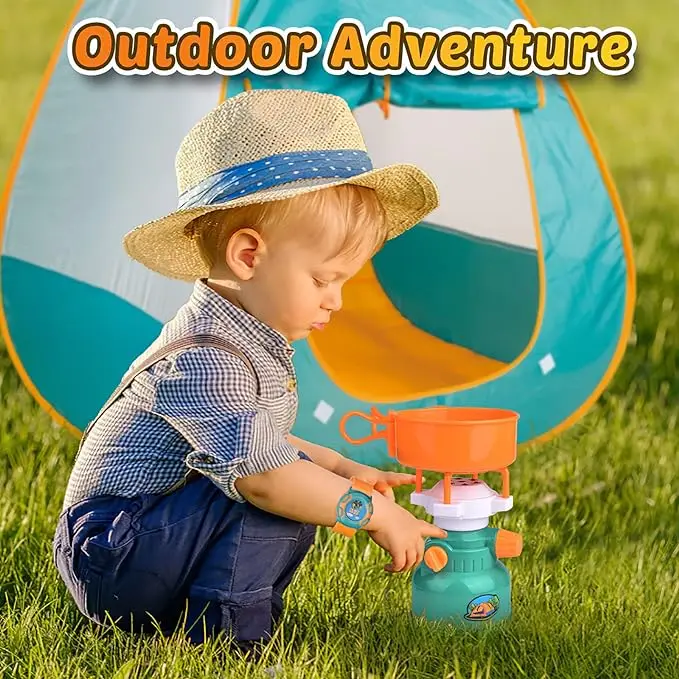 FUN LITTLE TOYS Pop Up Tent with Kids Camping Gear Set, Kids Play Tent Outdoor Toys Camping Tools Set for Kids