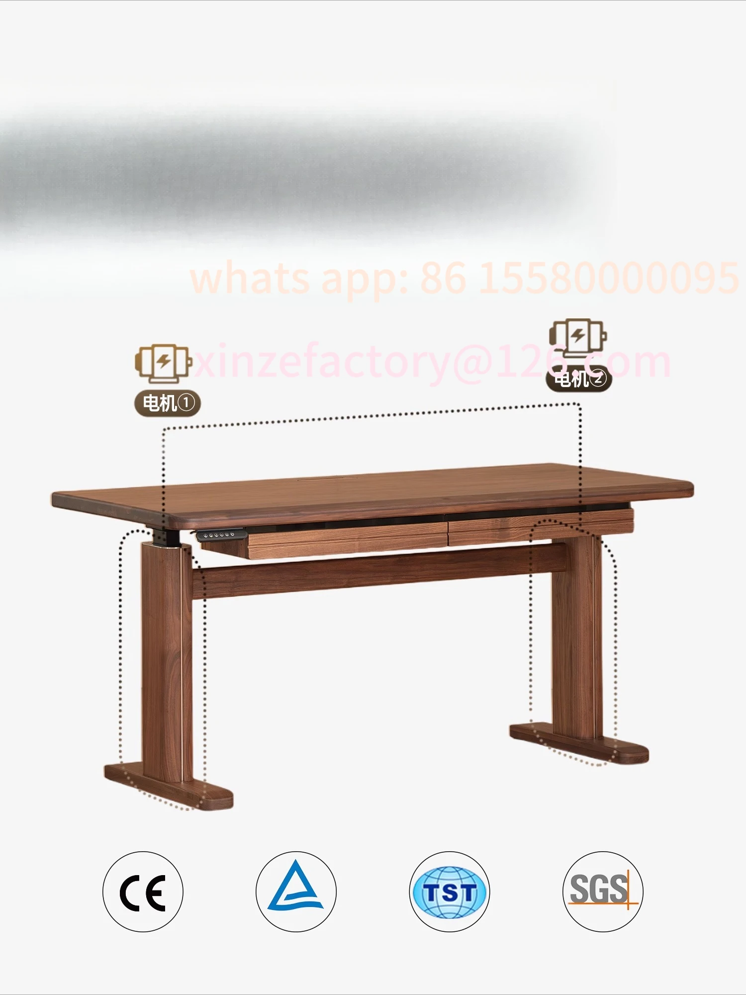 

Customizable Lifting Desk Black Walnut North American Electric