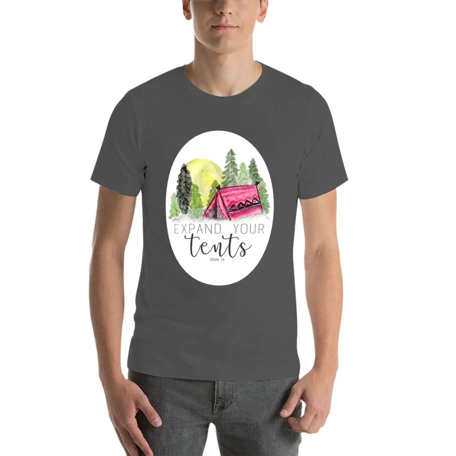 Breid Je Tenten Uit-Isaja 54:2-3 T-Shirt Graphics Zomerkleding Koreaanse Mode-Shirts Grafisch T-Shirt Voor Mannen