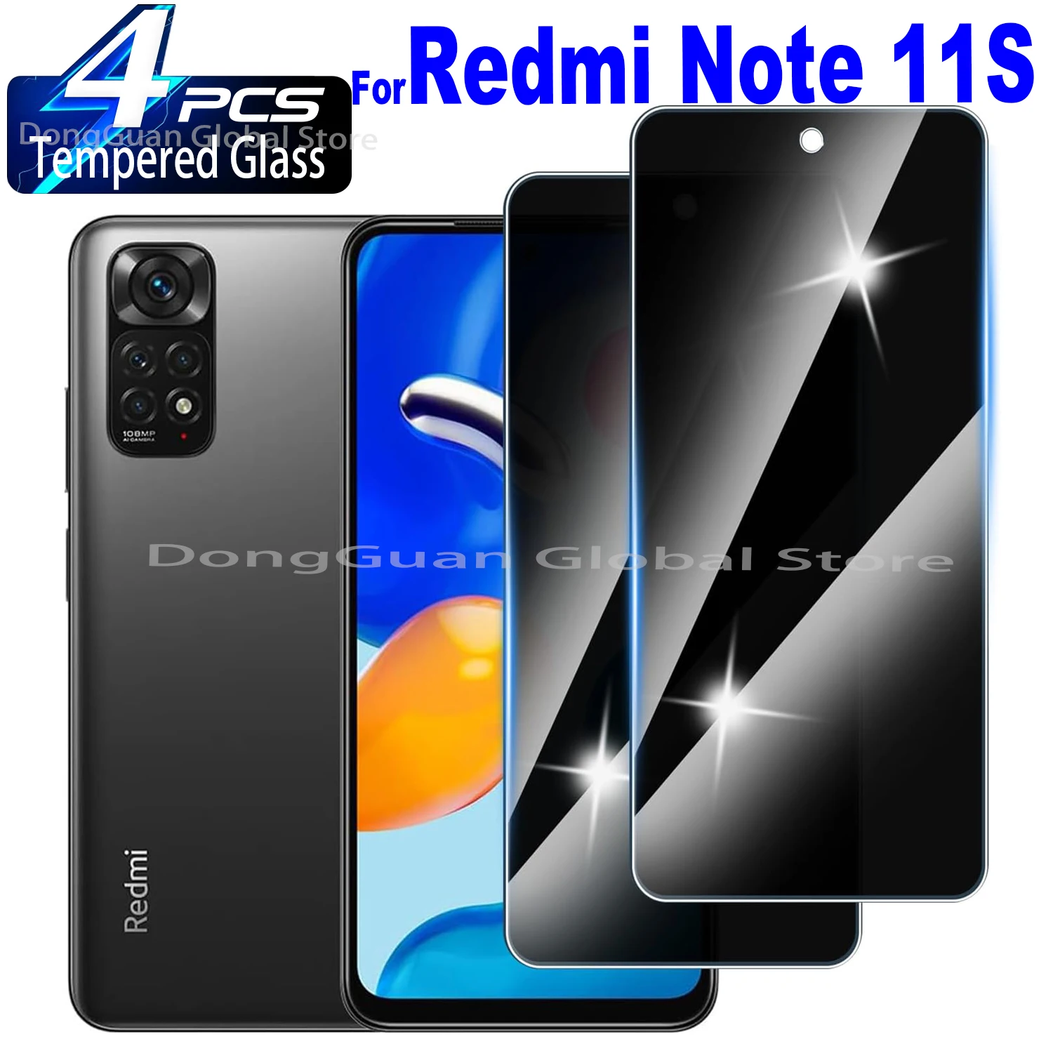 

For Xiaomi Redmi Note 11S Anti Spy Tempered Glass Protector Privacy Screen Glass