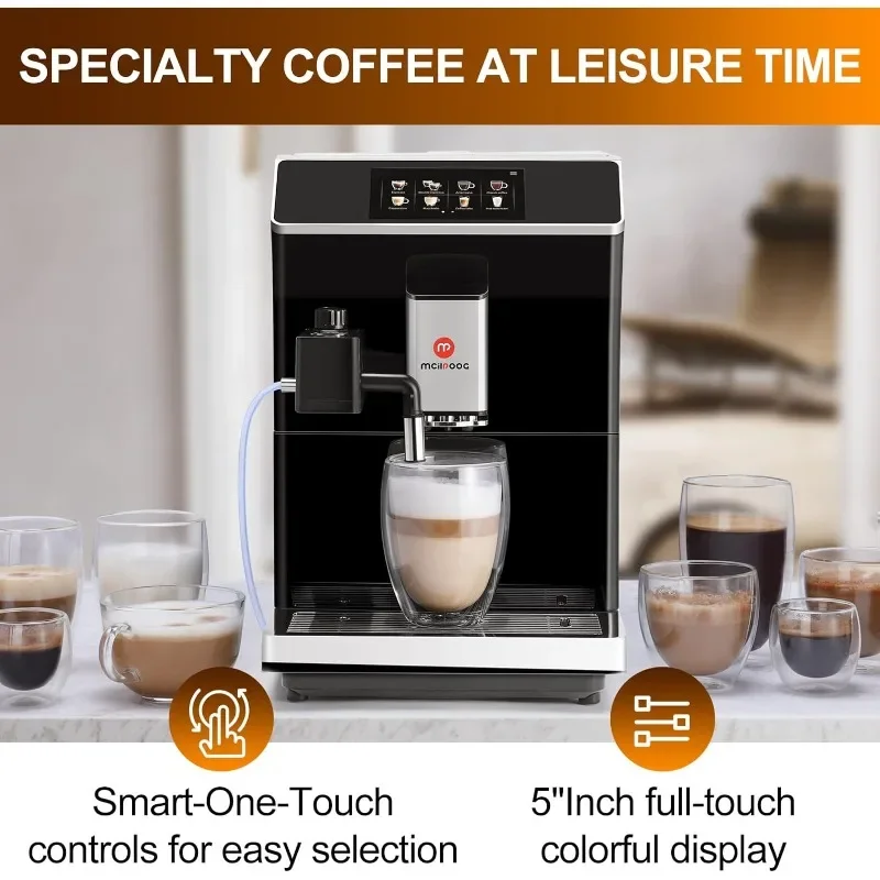 Mcilpoog WS-203 Super-automatic Espresso Coffee Machine With Smart Touch Screen For Brewing 16 Coffee Drinks