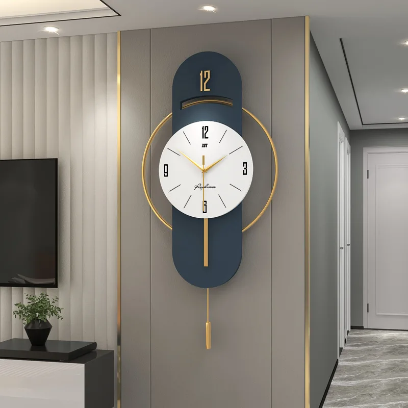 Large Modern Hanging Watch Silent Iron Frame Morandi Color Easy Read Big Number Wall Watches Hotel  Living Room Hanging Clock