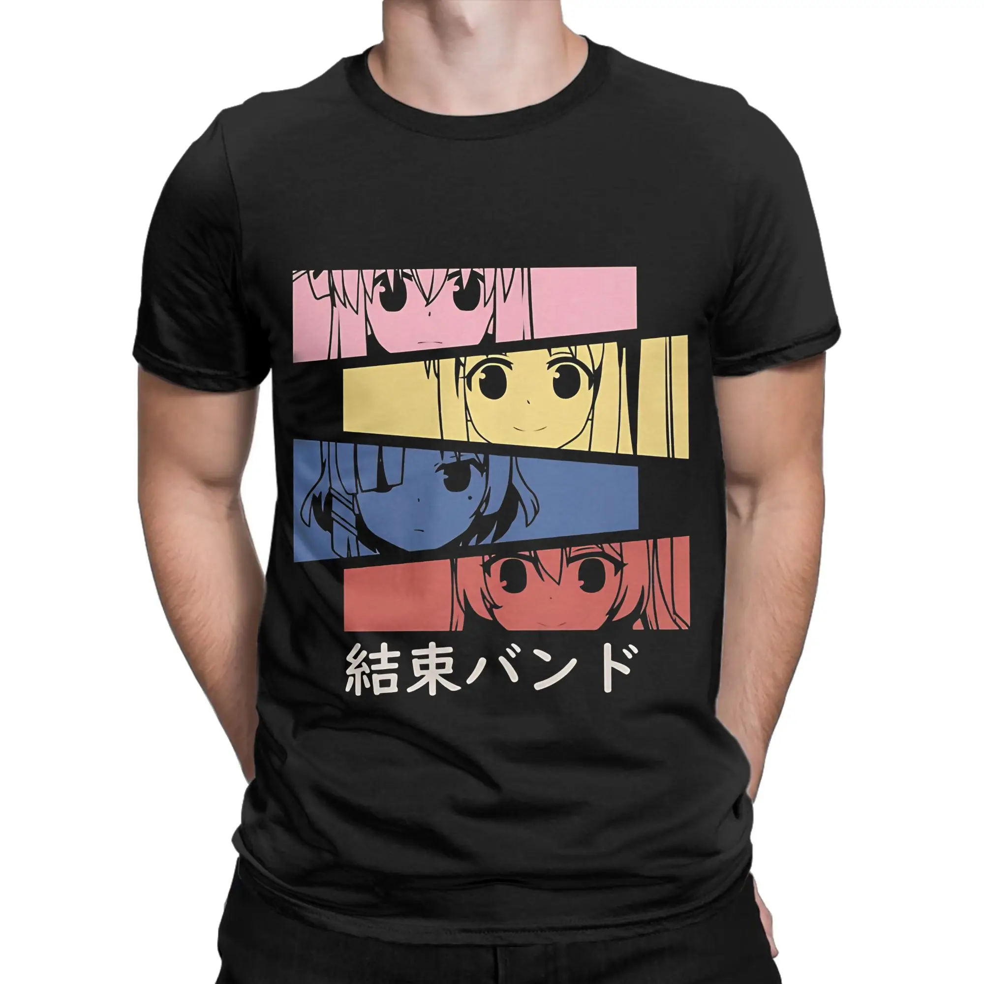 Lonely Music Lover  Classic Bocchi the Rock Novelty Graphic 100% Cotton T-Shirt Tees Tops For Men