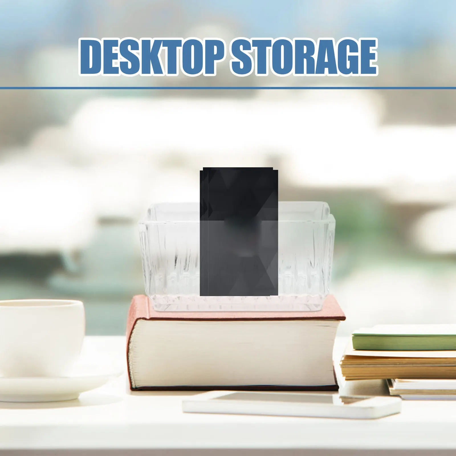 Multifunctional Acrylic Desktop Storage Box Organizer For Office Home Business Cards Mobile Phones Tea Bags Space-Saving Elegant