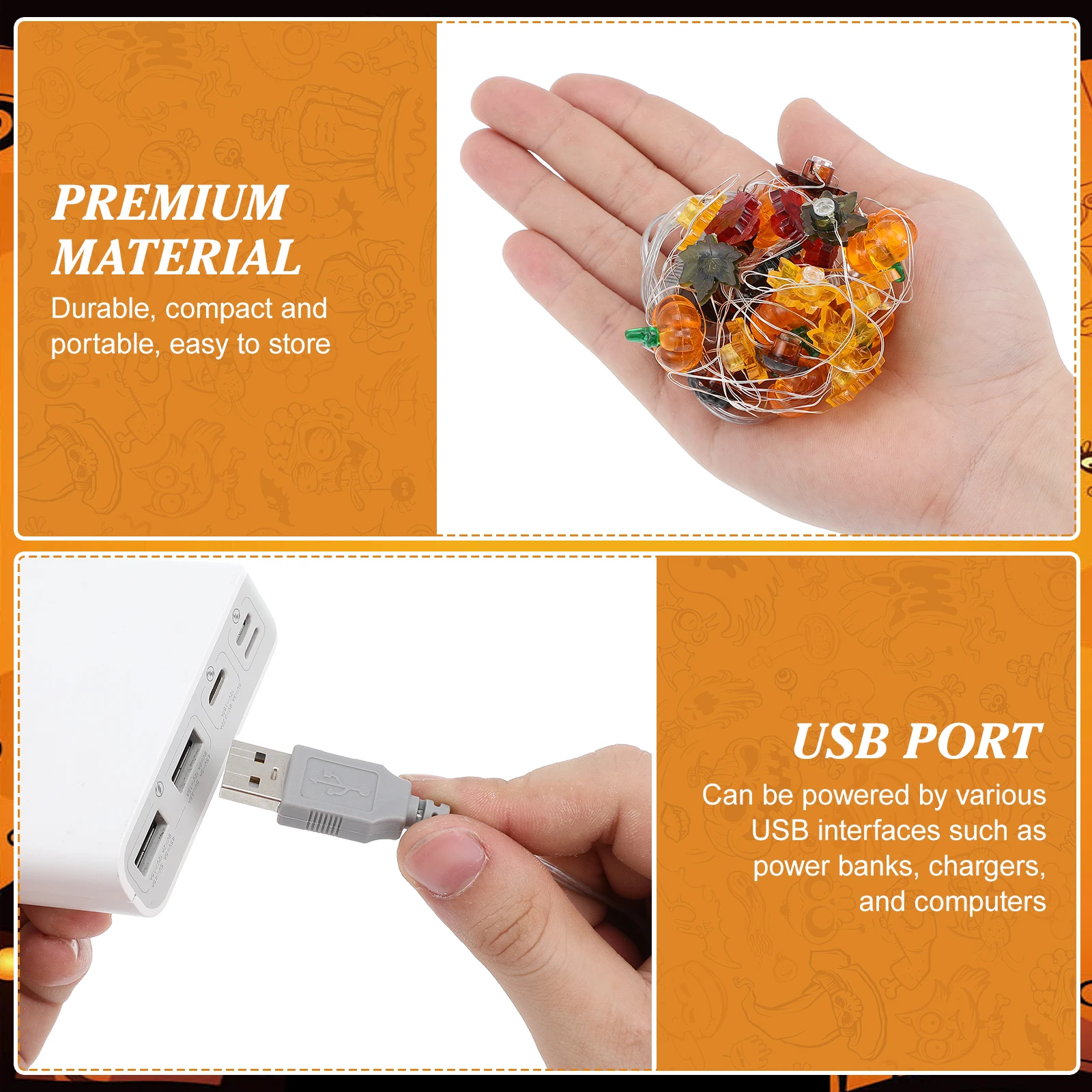 20 متر Led سلسلة أسلاك نحاسية أضواء لجميع القديسين ديكور حفلات خريف الخريف داخلي في الهواء الطلق إضاءة احتفالية الشكر نافذة توهج