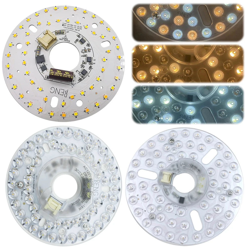 

3.9/4.9/6.2 Inch 15/18/24W Ceiling Fan Light Retrofit Kit Dimmable Ceiling Fan Light Replacement Panel Pendant Light Round Panel