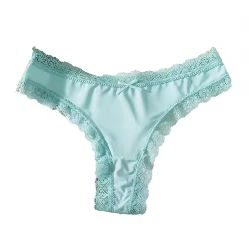 Comfortable Seamless Ice Silk Panties Cotton Crotch Thong Lace Bow Briefs Underwear Low Waist Women's Summer Panties Girl - Image 9