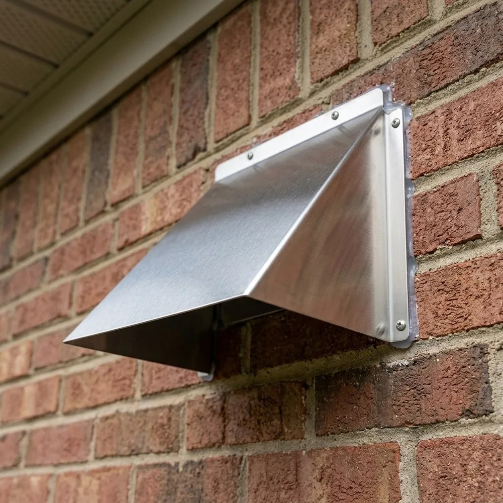 Stainless Steel Exterior- Wall Vent Cap Rain Cover Weatherproof Air Vent Cover Hood Rain Deflector For Wall Ventilation