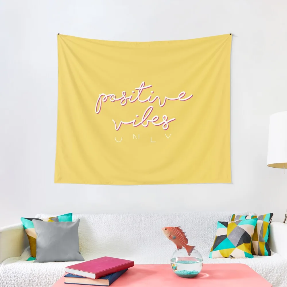 POSITIVE VIBES ONLY YELLOW Tapestry House Decoration Home Decoration