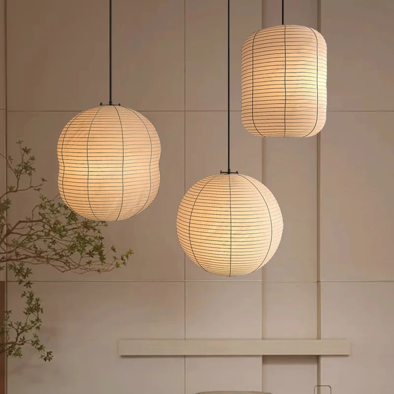 

Japanese Wabi Sabi style homestay restaurant chandelier retro hotel tea room fabric ball chandelier