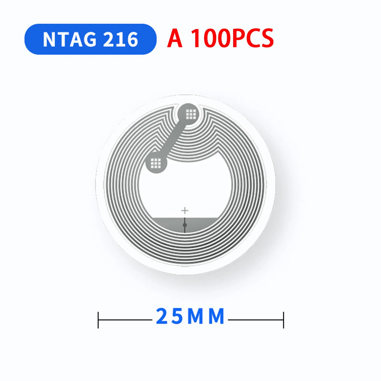 100 Stück NTAG215 NFC-Tags NFC213/215/216 Runde Nass-Inlays Hochfrequenz-Klebeetiketten zur Fälschungssicherung – Detail 10
