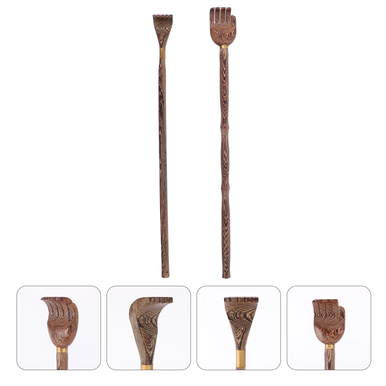 

2pcs Back Scratcher Claw Scratcher Itching Relief Premium Wooden Back Massager Long Handle Lightweight Durable For Elders