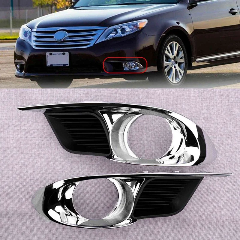 1 Pair Car Fog Lamp Bezel Accessories 5204007040 5203007040 For TOYOTA AVALON 3.5L 2011-2012 Front Bumper Fog Light Frame Cover