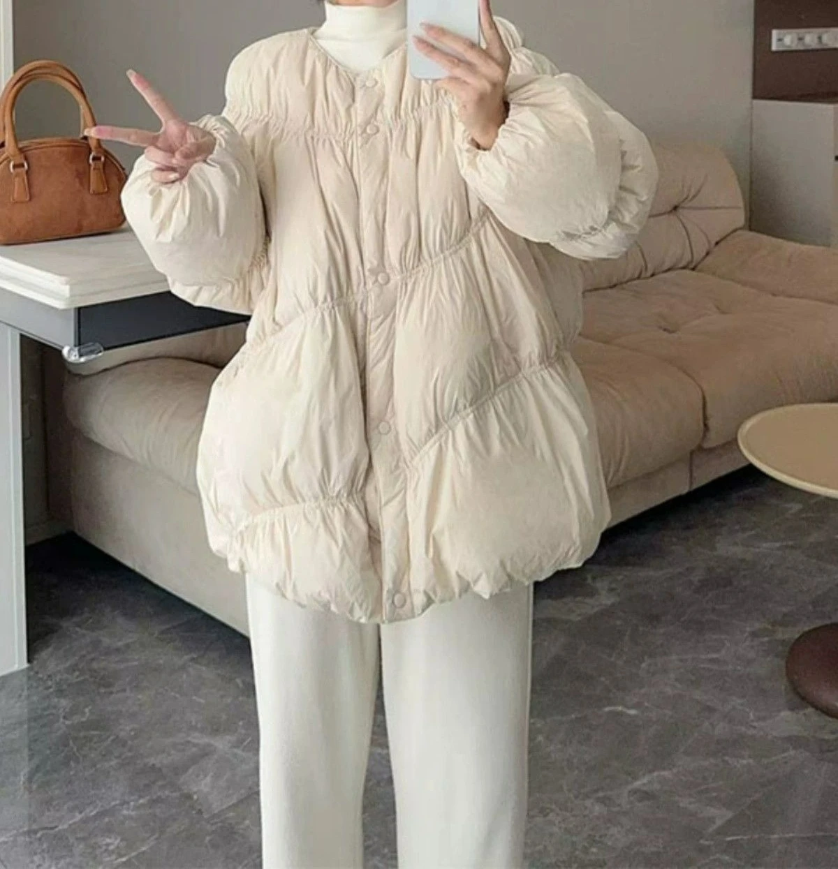 

Apricot Cotton Clothes for Women's New Models in 2025 Unique in Winter Popular Design This Year Niche Women