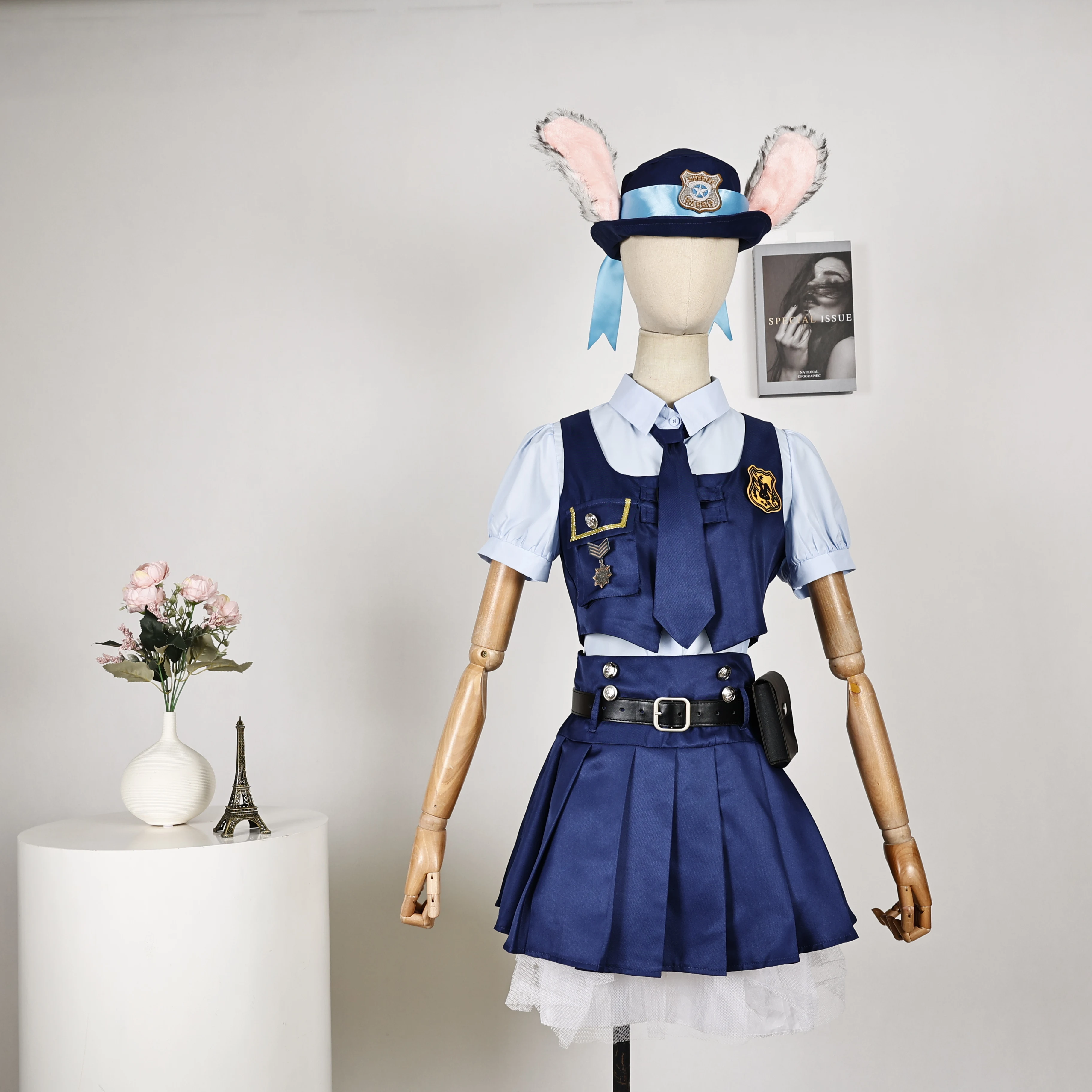 Disfraz de Judy Nick de Zootopia para Mujer Adulta, Traje de Conejita para Carnaval, Fiesta, Policía, Conejo, Halloween, Uniforme JK