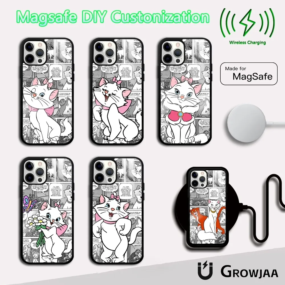 Film animowany Arystokaci Etui na telefon do iPhone'a 16, 15, 14, 13, 12, 11 Pro Max Plus Mini Magsafe Mirror Bezprzewodowa osłona magnetyczna