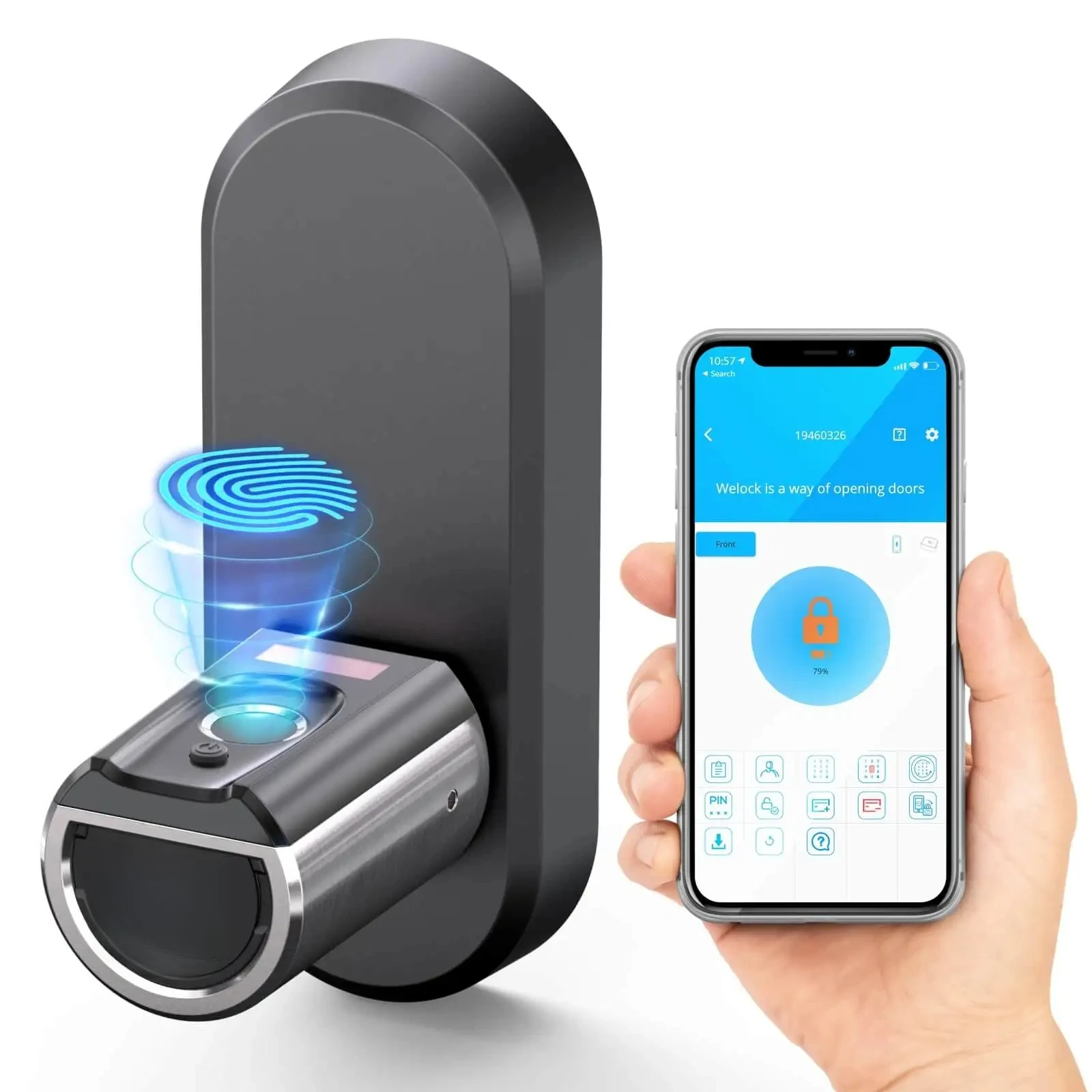 

Hot Sales Outdoor Waterproof Security Biometric Fingerprint Smart Lock Card Key Door Lock Tuya Smartphone App Access Control