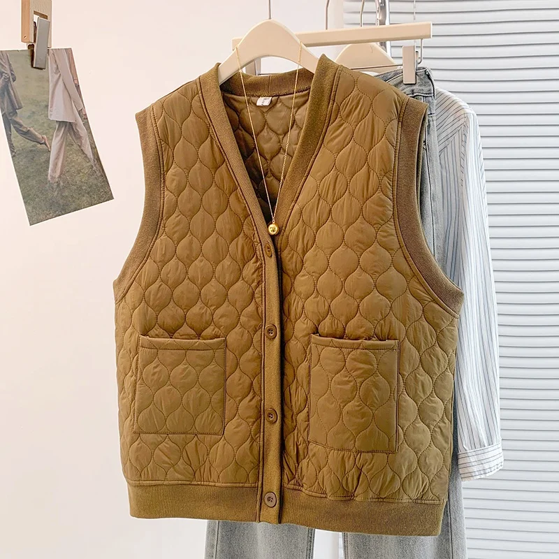 

Slimming Effect Loose Cotton Vest Women's Hong Kong Sle Faionable Layered Wear Casual Thin Outerwear Autumn Winter New Ar...