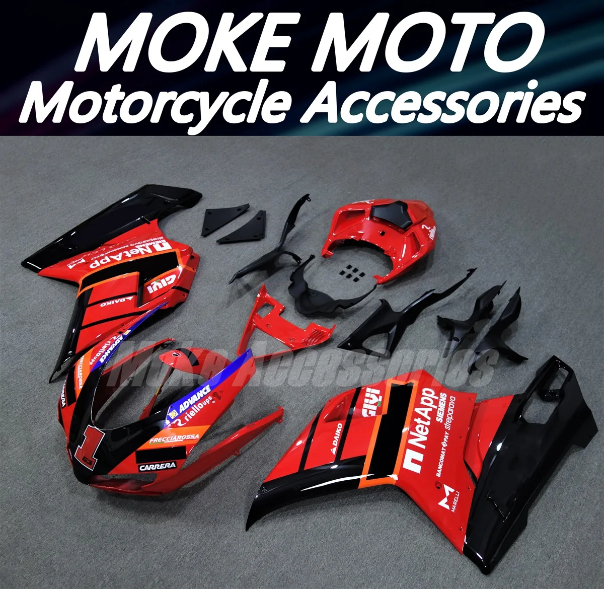 Motorcycle Fairings Kit Fit For 848 1098 1198 2007-2012 Bodywork Set Abs Injection Black White Red