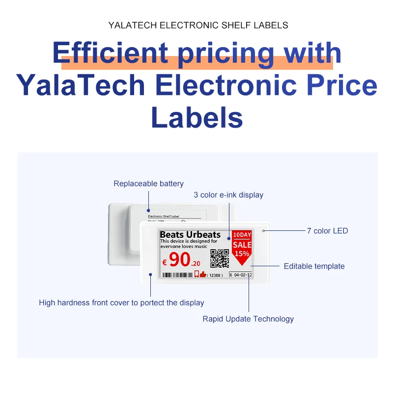 Imagem -03 - Etiqueta de Preço Epaper de Tinta Esl Digital e de 75 Polegadas Esl Etiqueta de Prateleira Eletrônica para Lojas