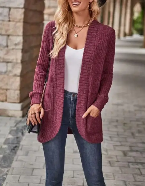 

Women's Cardigan 2025 Fashion Knitted Cardigan Jacket,casual Minimalist Stylecasual Elegant Popular for Women's Clothing