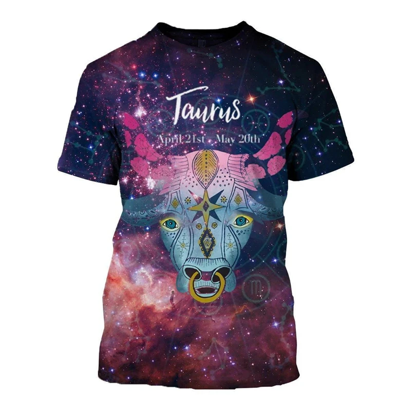 3D Print Taurus Graphic Men/Women T-shirt Summer Fashion Short Sleeve T Shirt New Casual Round Neck Sport Tee Unisex Y2k Clothes