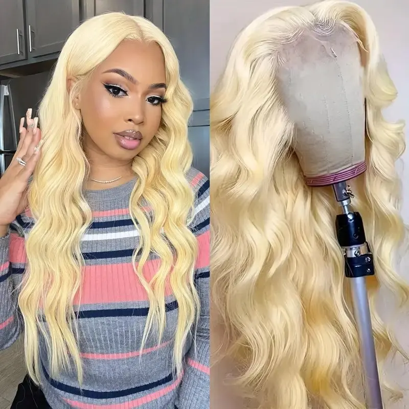 Rosabeauty 13x6 Honey Blond Body Wave HD Lace Frontal Wigs Human Hair Color 13x4 Transparent Lace Front Wig Glueless Prebleached