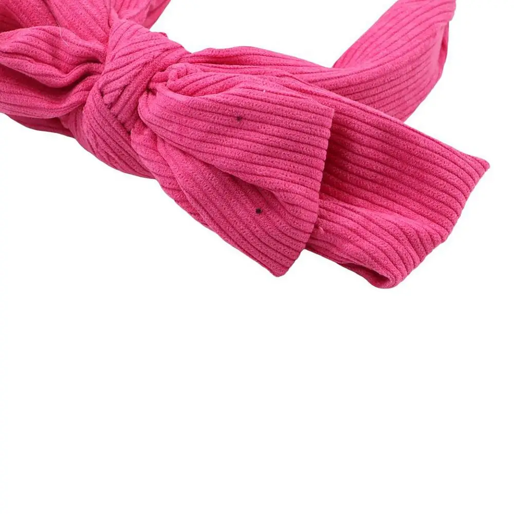 

Temperament Corduroy Bowtie Headband Wide Large Bowtie Hair Hoop Korean Style Headwear Wash Face Hairband Adult