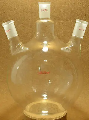 

3000ml,24/40,3-Neck,Round Bottom Glass Flask,Three Necks,3L Lab Chemistry Vessel