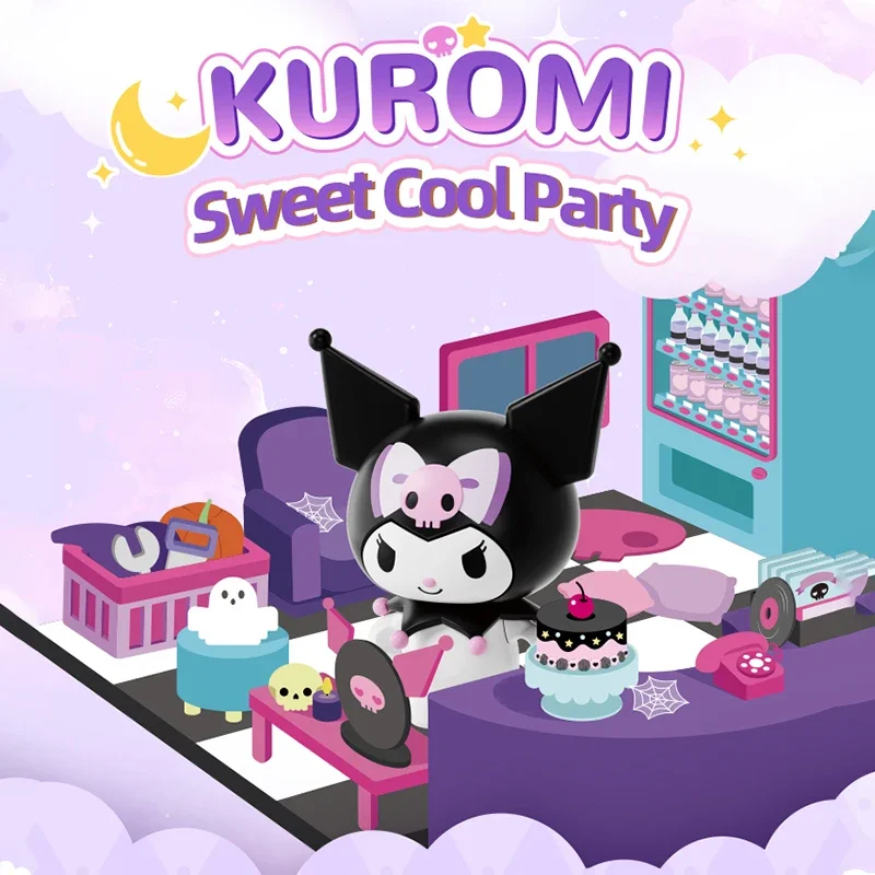 Sanrio Building Blocks Hello Kitty Kuromi Bakery Dessert House Ocean Restaurant Model Desktop Display Toy Gift for Kids Adults