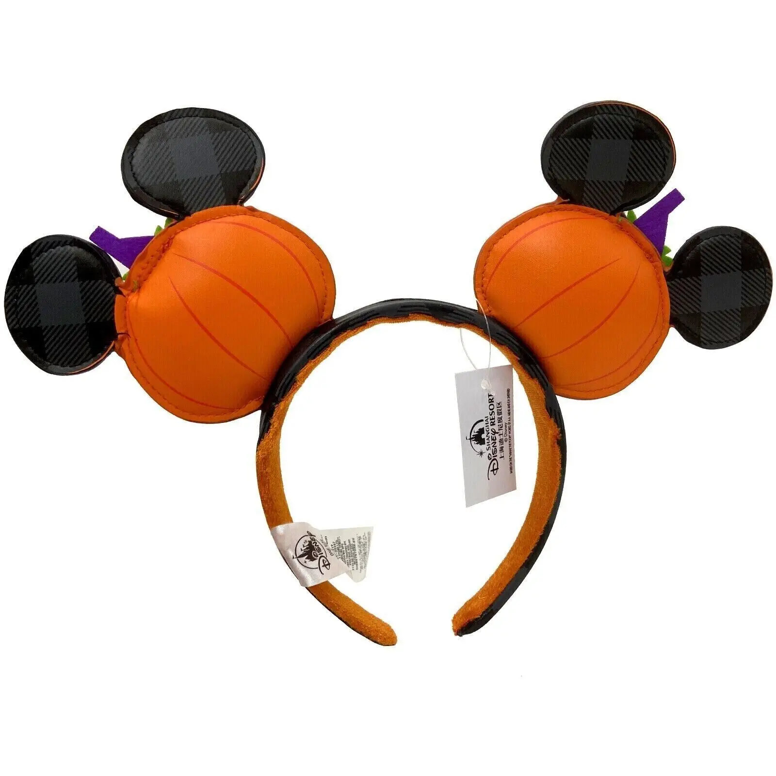 Disney Parks Halloween Mickey Jack O Lantern Pumpkin Ears Headband New