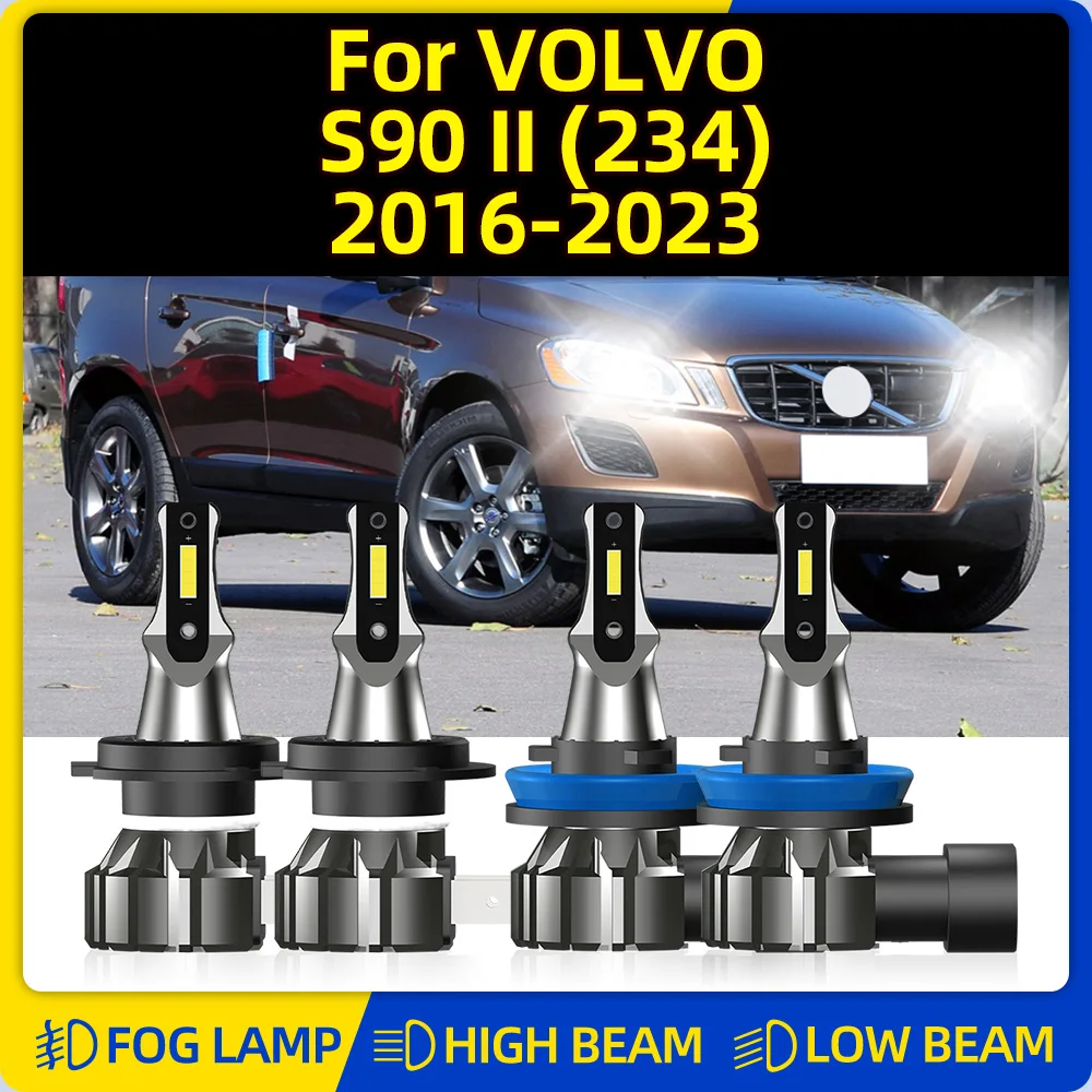 240W Car Light 40000LM Canbus LED Headlight Bulbs 6000K Auto Lamps 12V For VOLVO S90 II (234) 2016-2018 2019 2020 2021 2022 2023