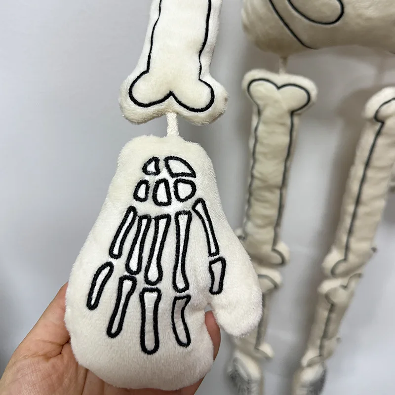 Halloween Skeleton Plush Doll White Bones Stuffed Skull Soft Toy Festival Decoration Spooky Gift for Man Adults view 5