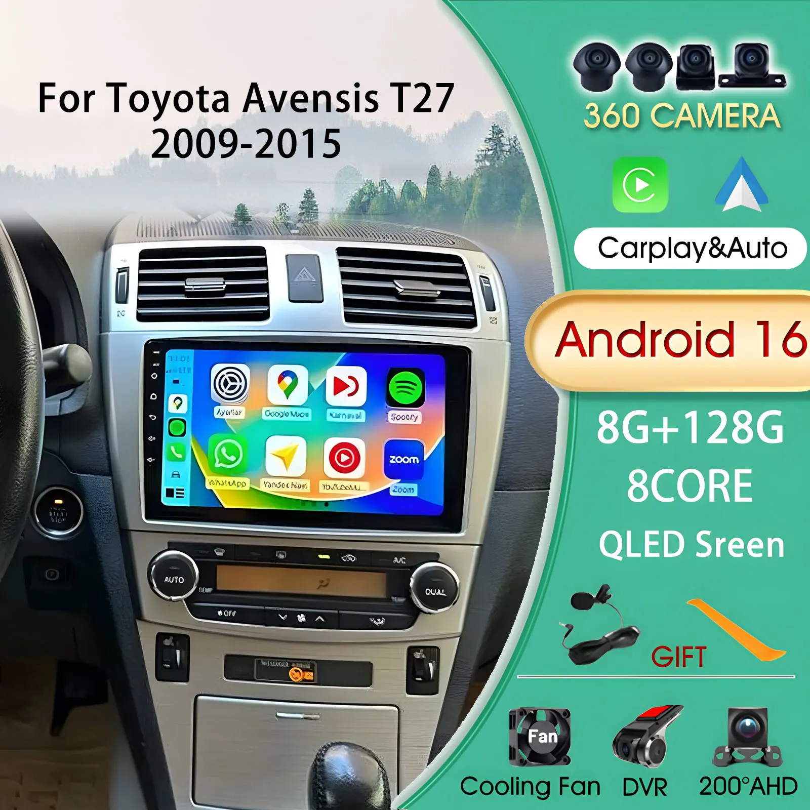 

Android 16 Car Radio For Toyota Avensis T27 2009-2015 Autoradio Car Play Multimedia Automotive Carplay Bluetooth Wireless Audio