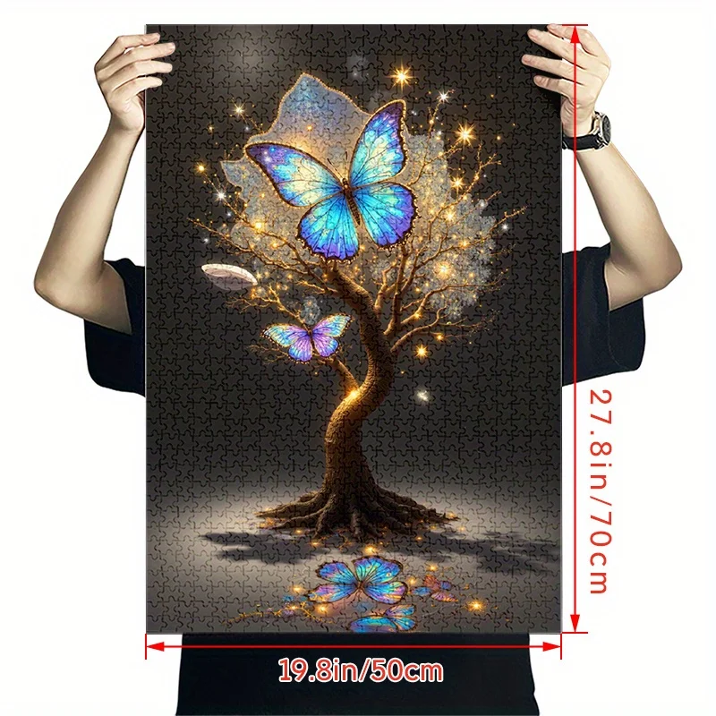 蝶の木の紙パズル 1000ピース 大型パズルおもちゃ 大人向けゲーム ギフト 家族向けインタラクティブゲーム パズル 装飾的な脳トレ