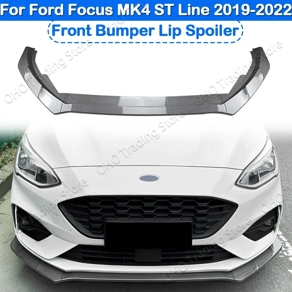 Front Bumper Lip Spoiler Chin Body Kit Protection Exterior Diffuser Splitter For Ford Focus MK4 ST Line 2019-2022 Tuning Kits