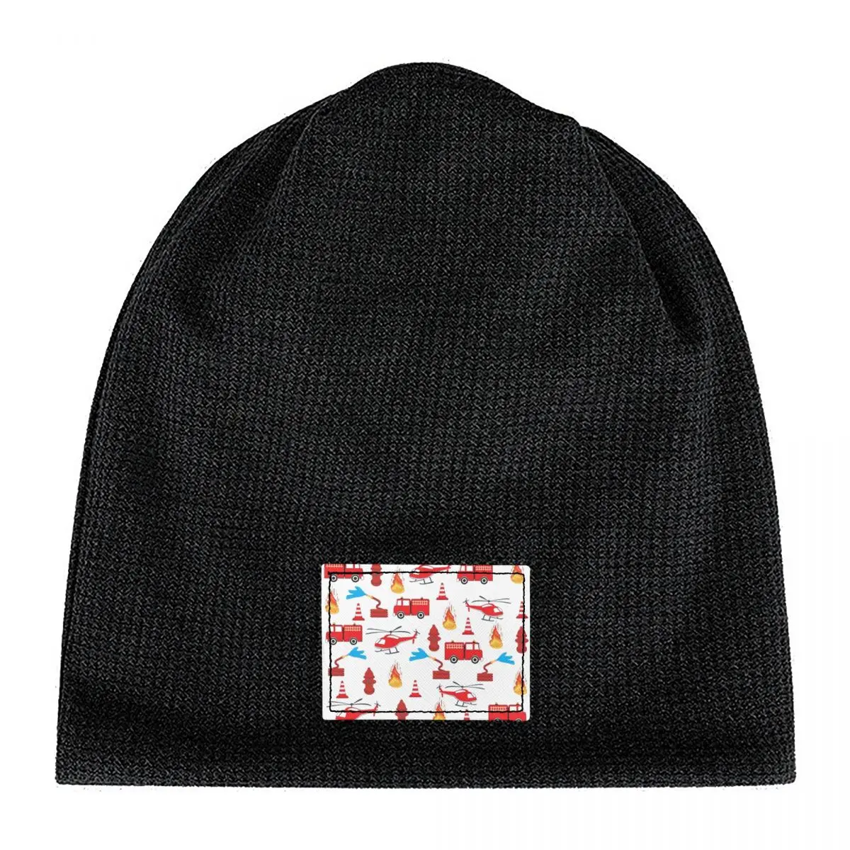 Red Transport Fire Truck Engine Brigade Beanies Caps Fleece-Lined Bonnet Hat Warm Fashion Autumn Winter Outdoor Skullies Hats