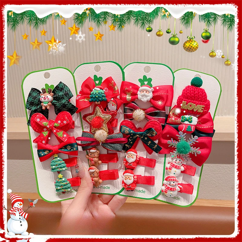 Christmas Children's Hair Clip Headwear Little Girl Holiday Dress Up Hair Accessories Cute Clip Hair Card Girl Baby Jewelry