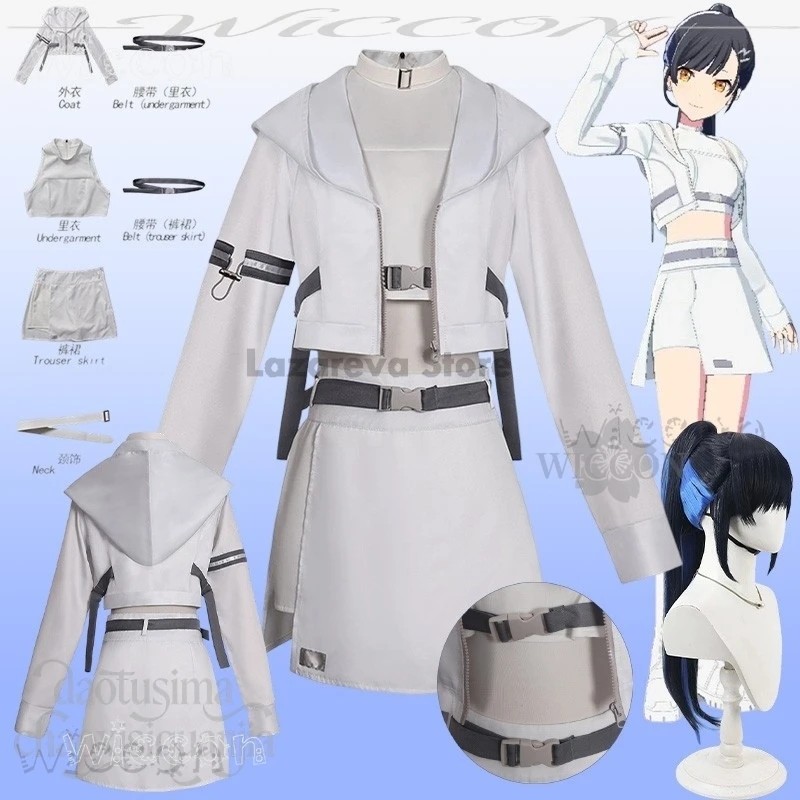 

Disfraz Adulto Аниме-игровой проект Sekai 뷰 mengレ.] Костюм Shiraishi An Cosplay Idol Белая униформа Короткое пальто Косплей Аниме Костюм